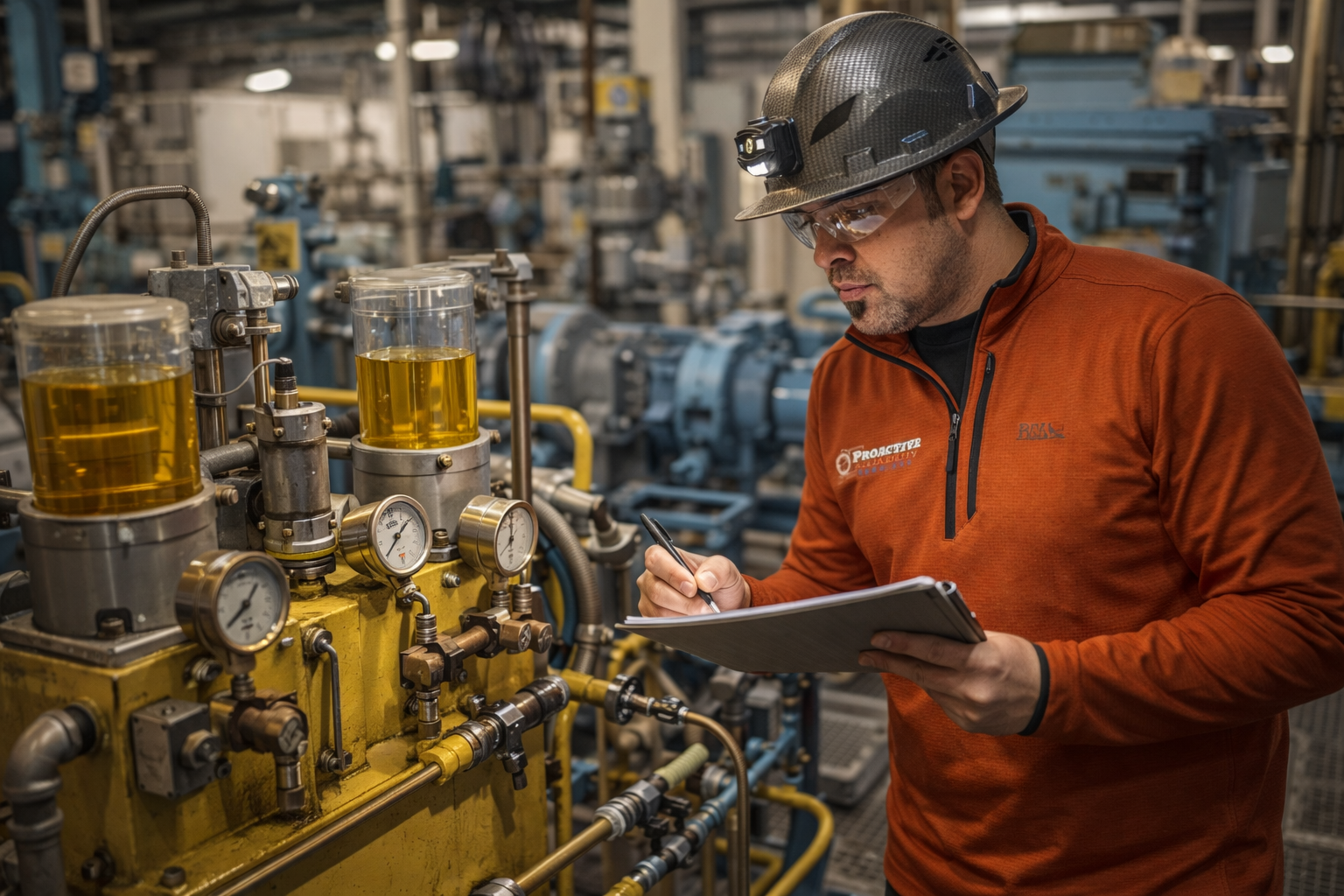 Reliability specialists performing industrial inspection